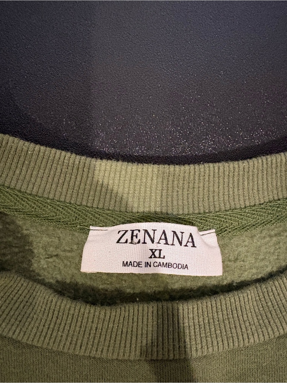 Zenana Olive cropped Crewneck womens Sweatshirt - Picture 3 of 8